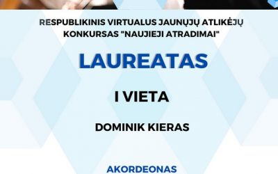 DOMINIK KIERAS  respublikinio virtualaus  jaunųjų atlikėjų  konkurso  „Naujieji  atradimai 2022“     I VIETOS LAIMĖTOJAS